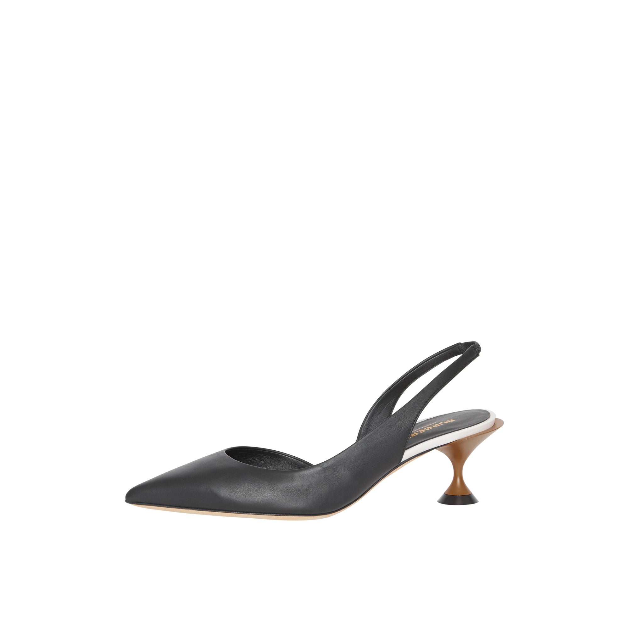BLACK Escarpins en cuir à talon ouvert