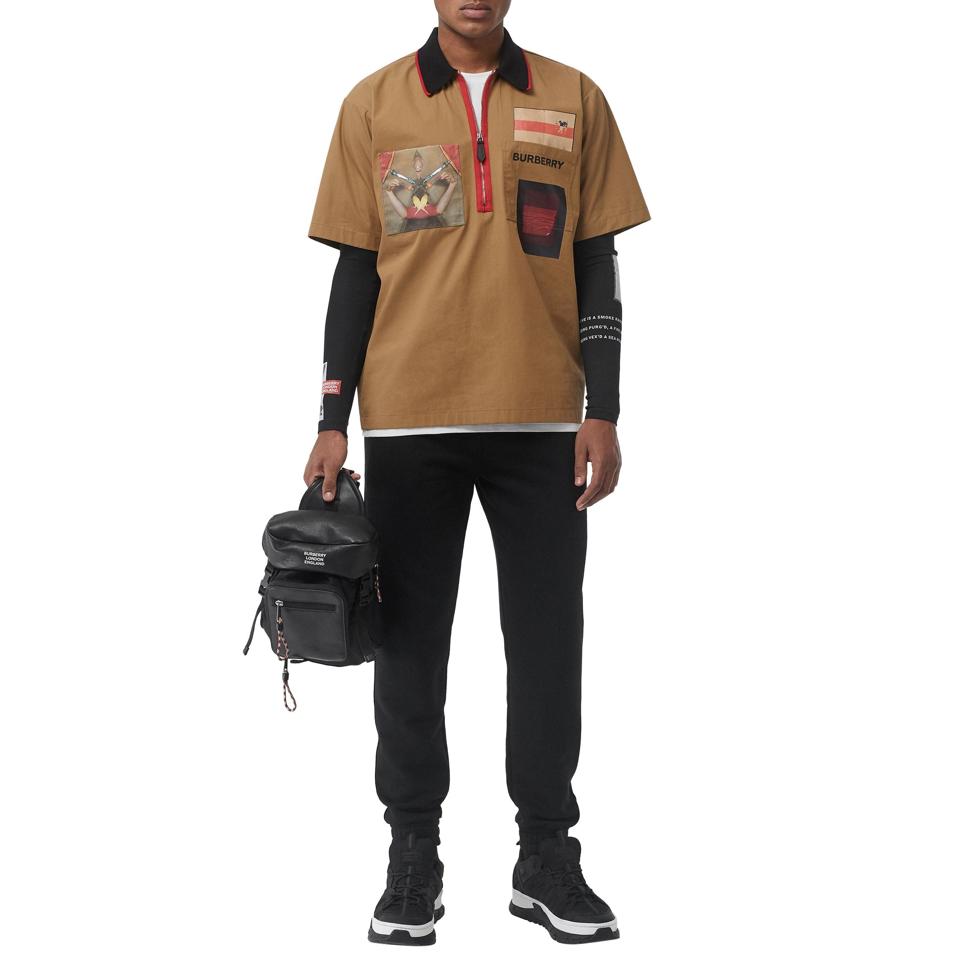 BLACK Pantalon de survêtement en coton avec logo imprimé