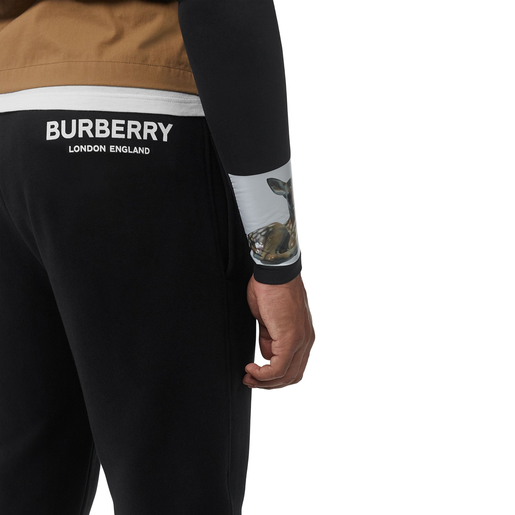 BLACK Pantalon de survêtement en coton avec logo imprimé