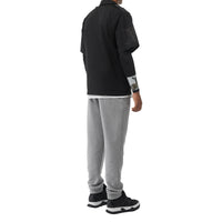 PALE GREY MELANGE Pantalon de survêtement en coton avec logo imprimé