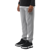 PALE GREY MELANGE Pantalon de survêtement en coton avec logo imprimé