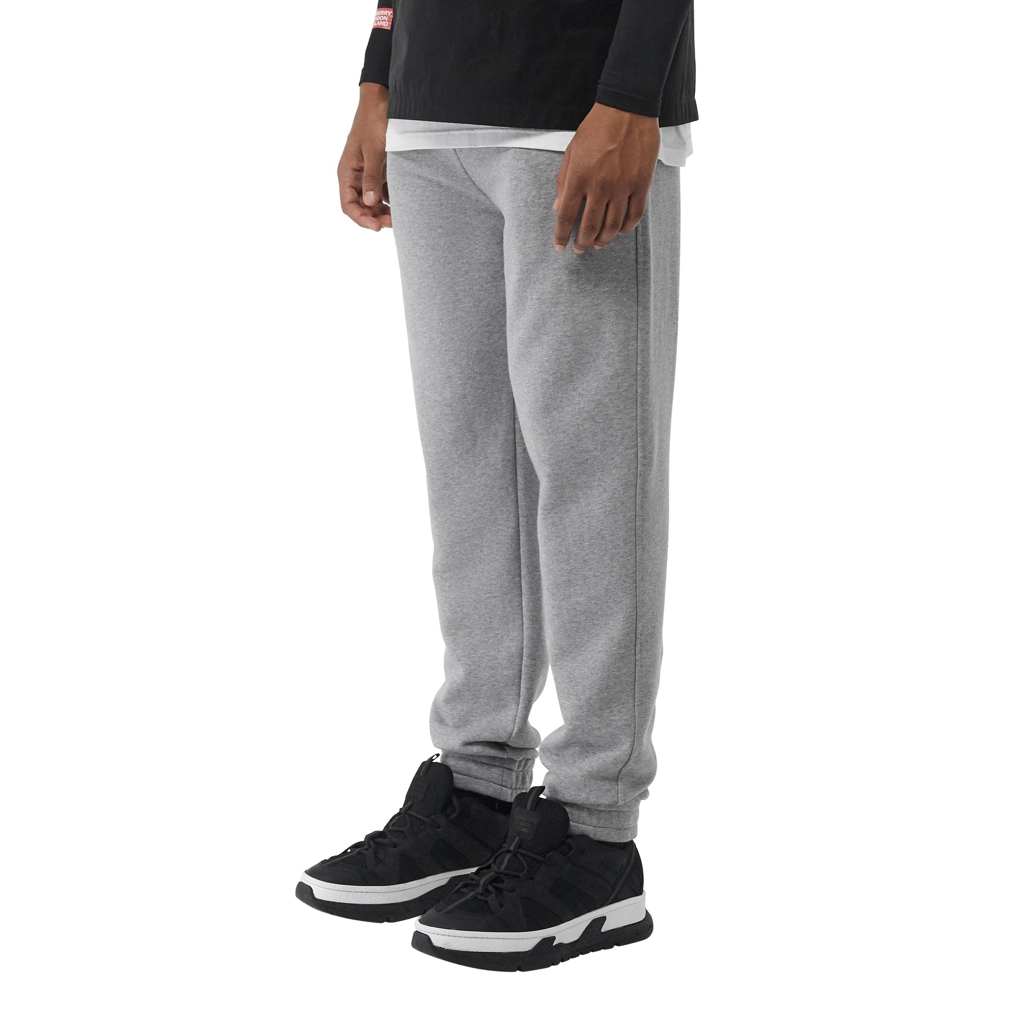 PALE GREY MELANGE Pantalon de survêtement en coton avec logo imprimé