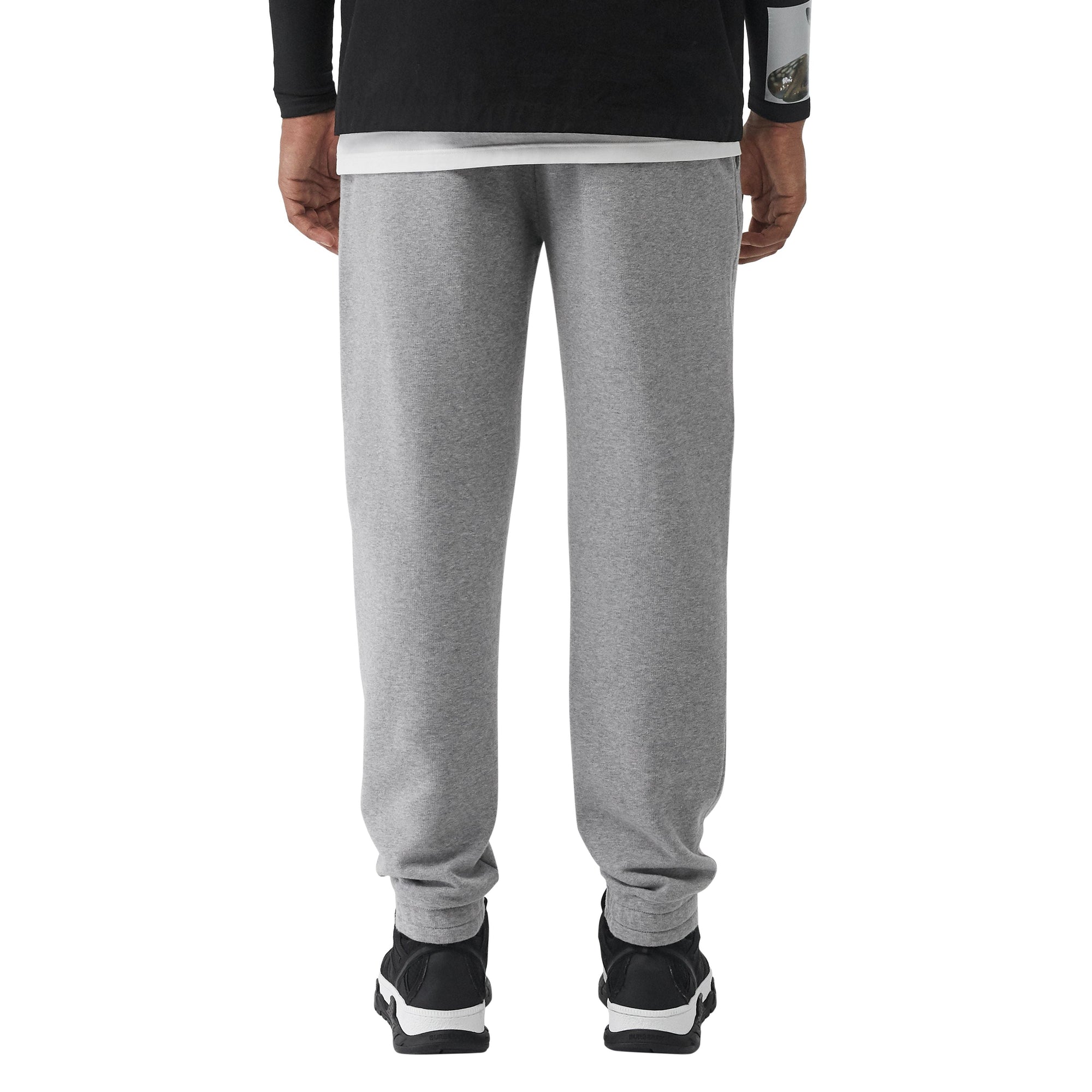 PALE GREY MELANGE Pantalon de survêtement en coton avec logo imprimé