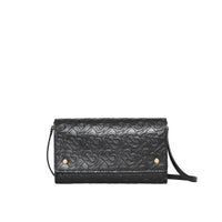 BLACK Portefeuille en cuir Monogram et sangle amovible