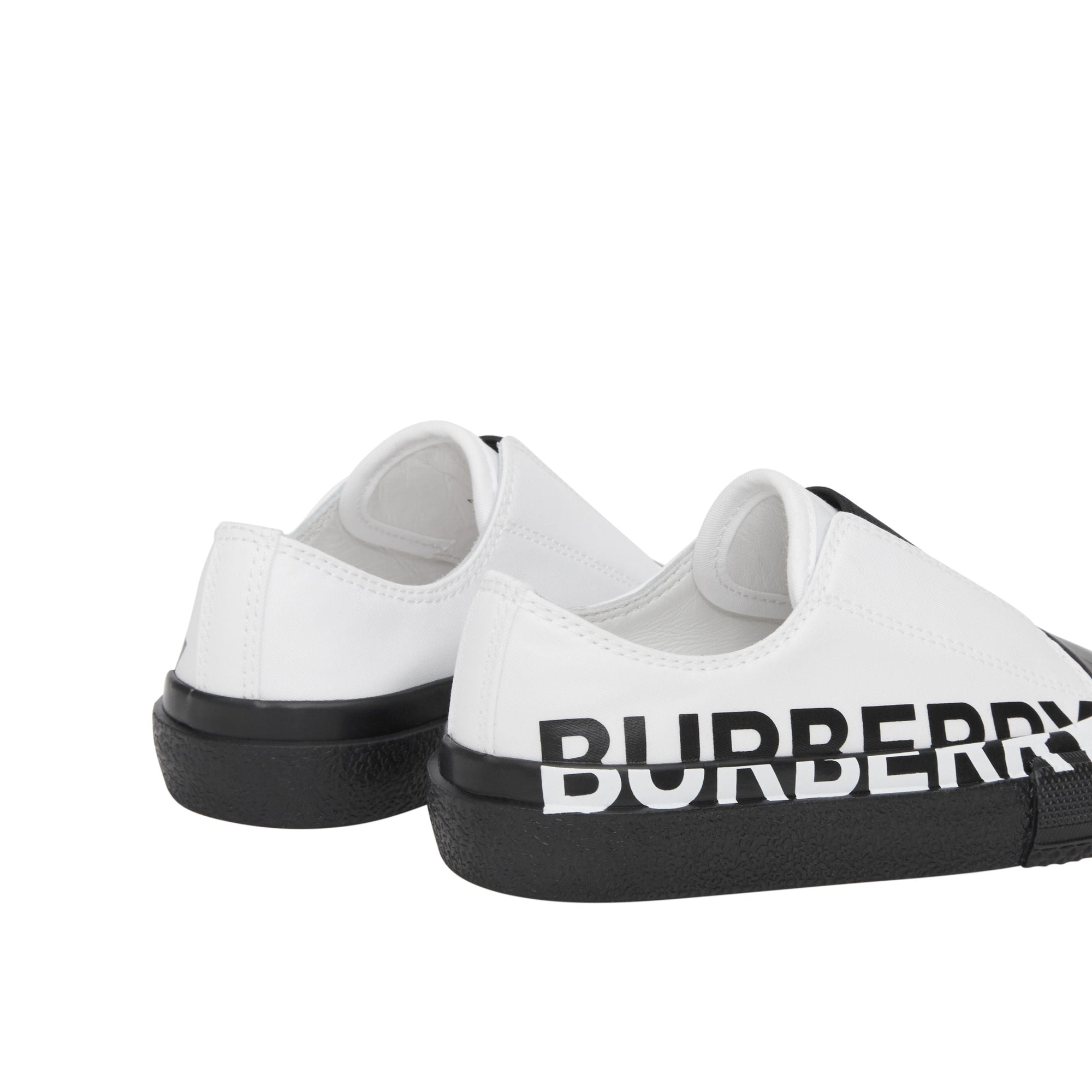 OPTIC WHITE/BLACK Sneakers sans lacets en gabardine de coton bicolore avec logo