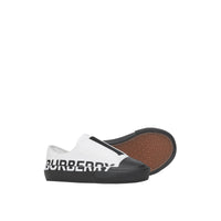 OPTIC WHITE/BLACK Sneakers sans lacets en gabardine de coton bicolore avec logo