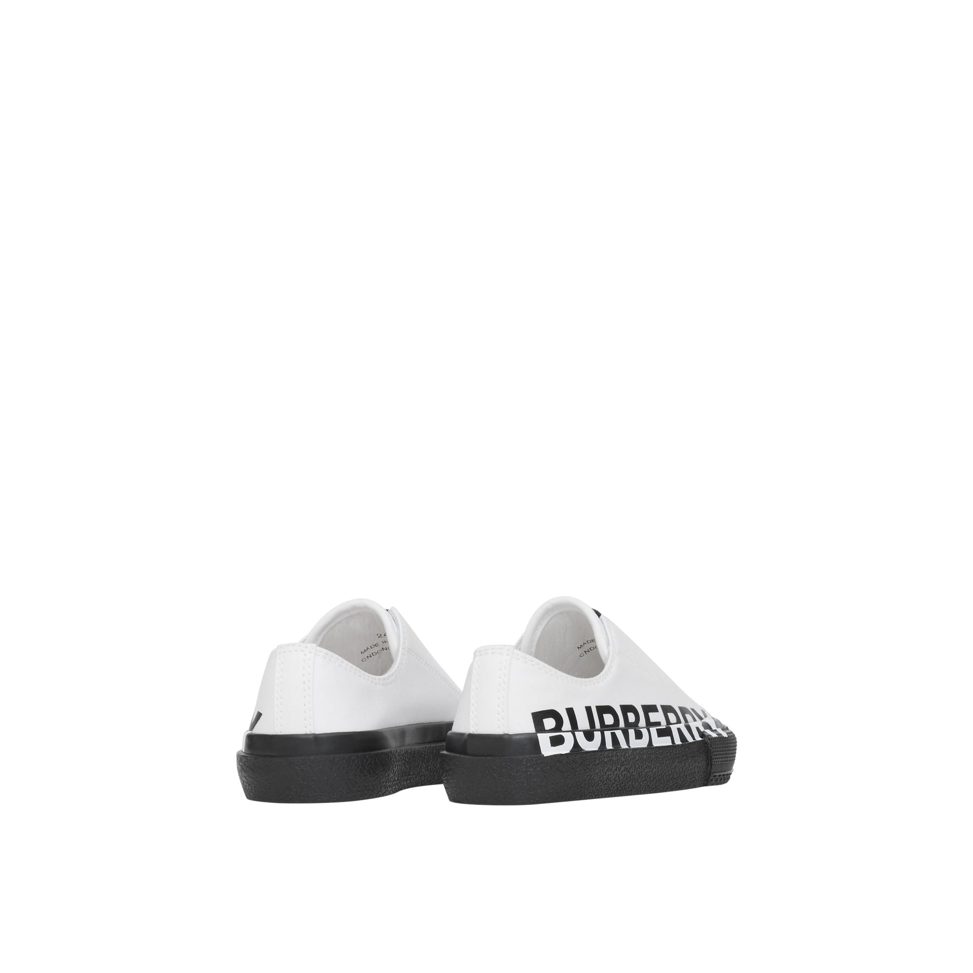 OPTIC WHITE/BLACK Sneakers sans lacets en gabardine de coton bicolore avec logo