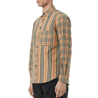 ARCHIVE BEIGE IP S Chemise classique en popeline de coton de style patchwork