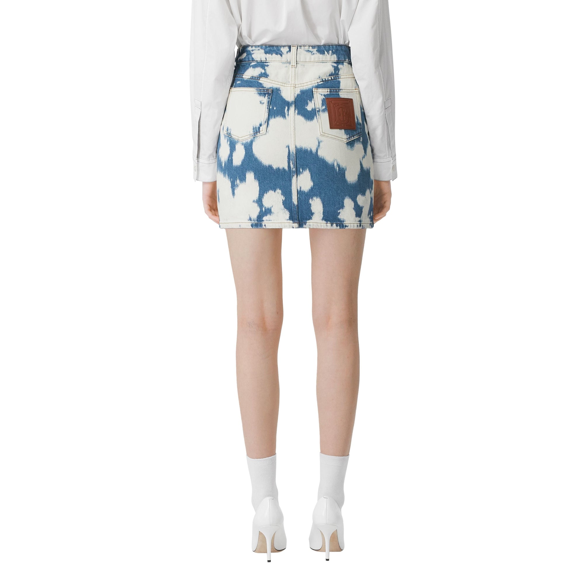 BLUE Minijupe en denim délavé Monogram