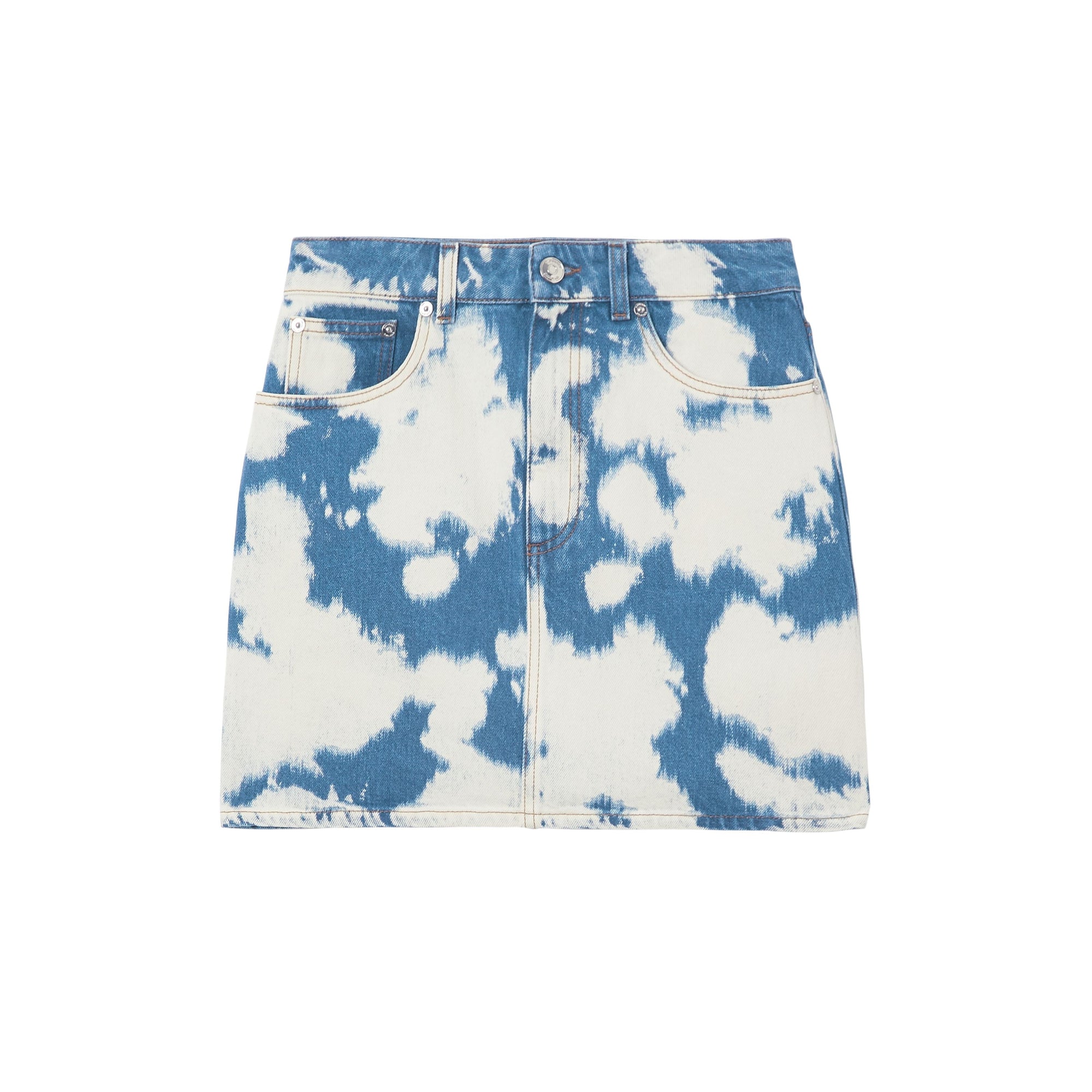 BLUE Minijupe en denim délavé Monogram