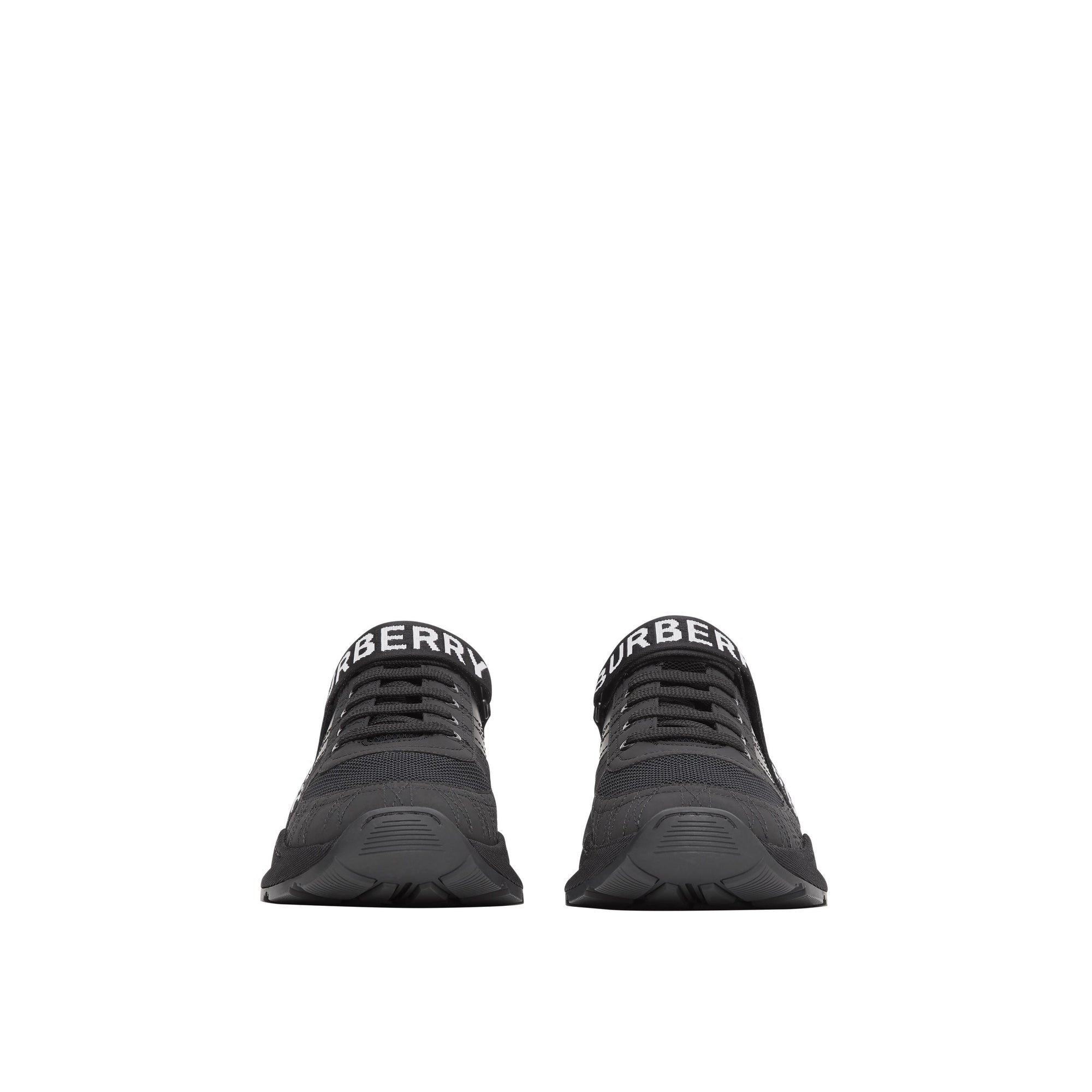 BLACK Sneakers en cuir, nubuck et mesh avec logo