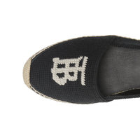 BLACK/ECRU Espadrilles en coton et cuir Monogram