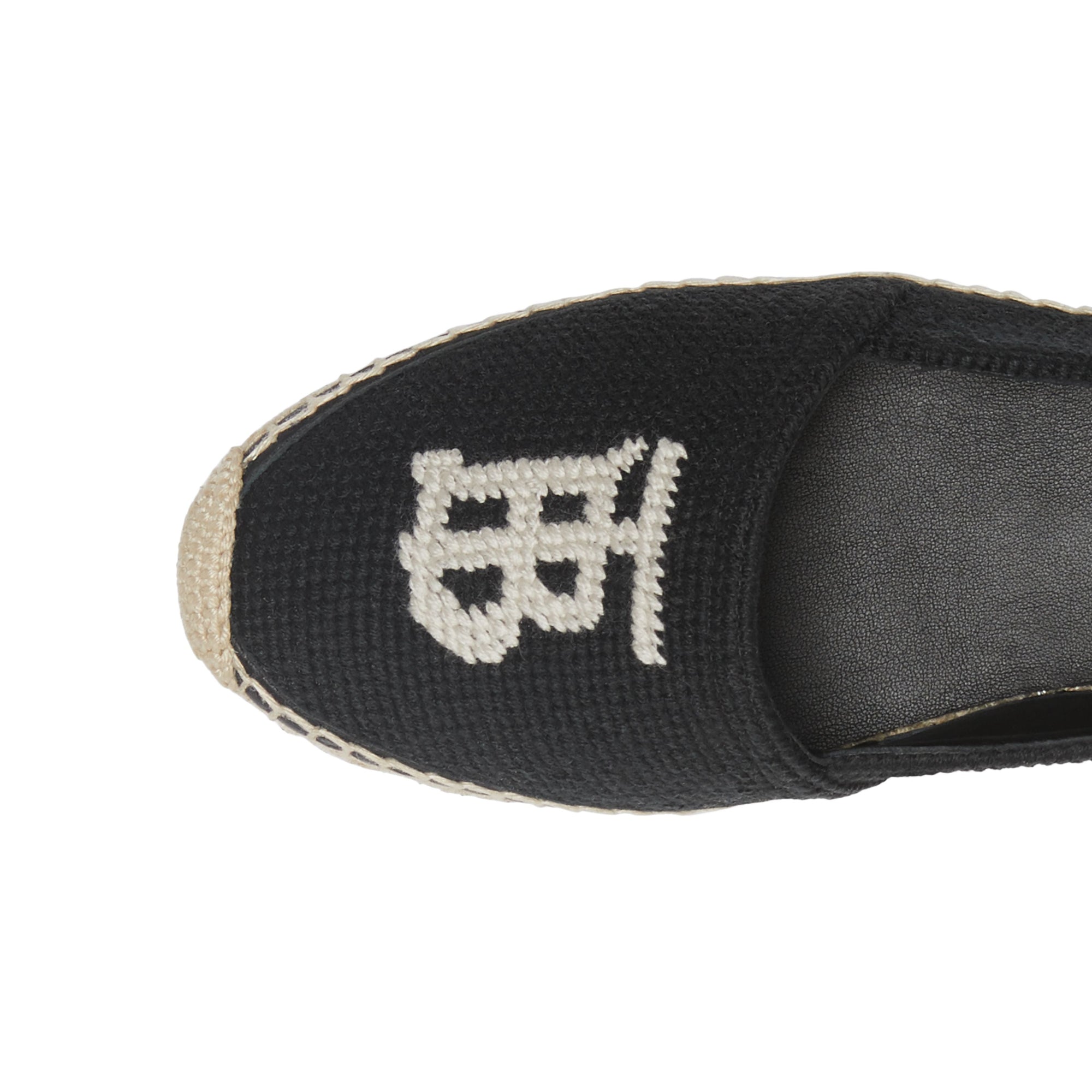 BLACK/ECRU Espadrilles en coton et cuir Monogram