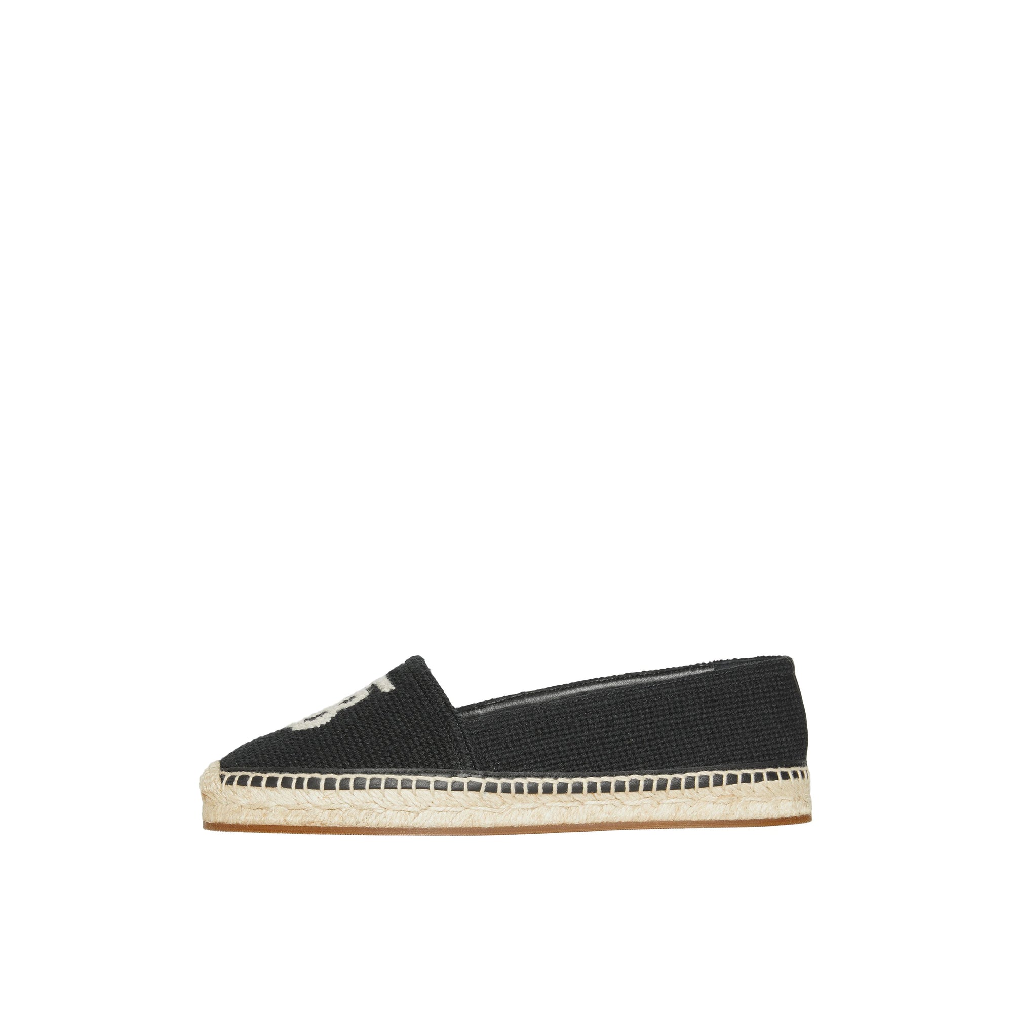BLACK/ECRU Espadrilles en coton et cuir Monogram
