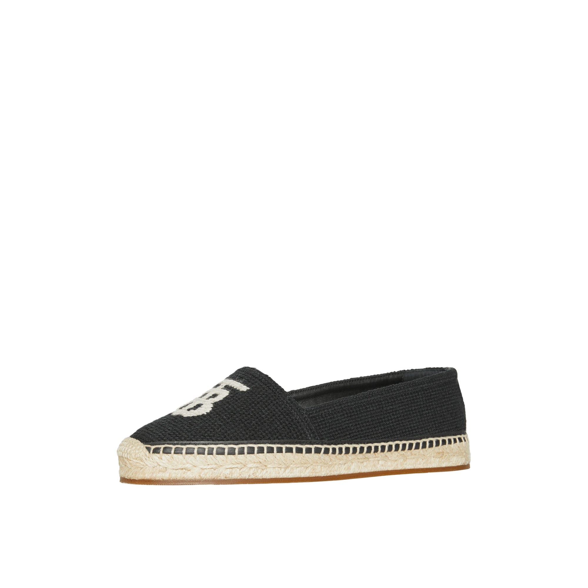 BLACK/ECRU Espadrilles en coton et cuir Monogram