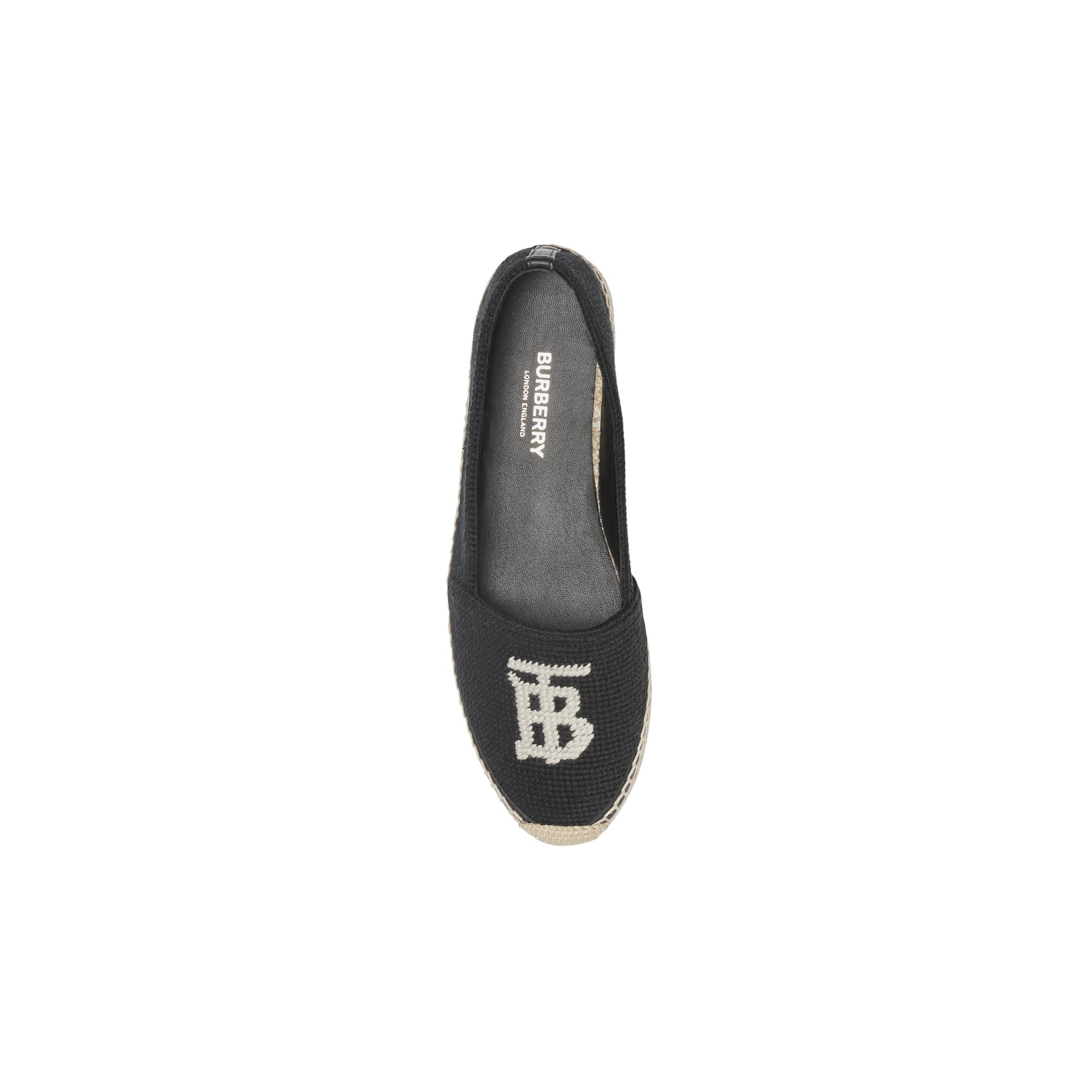 BLACK/ECRU Espadrilles en coton et cuir Monogram
