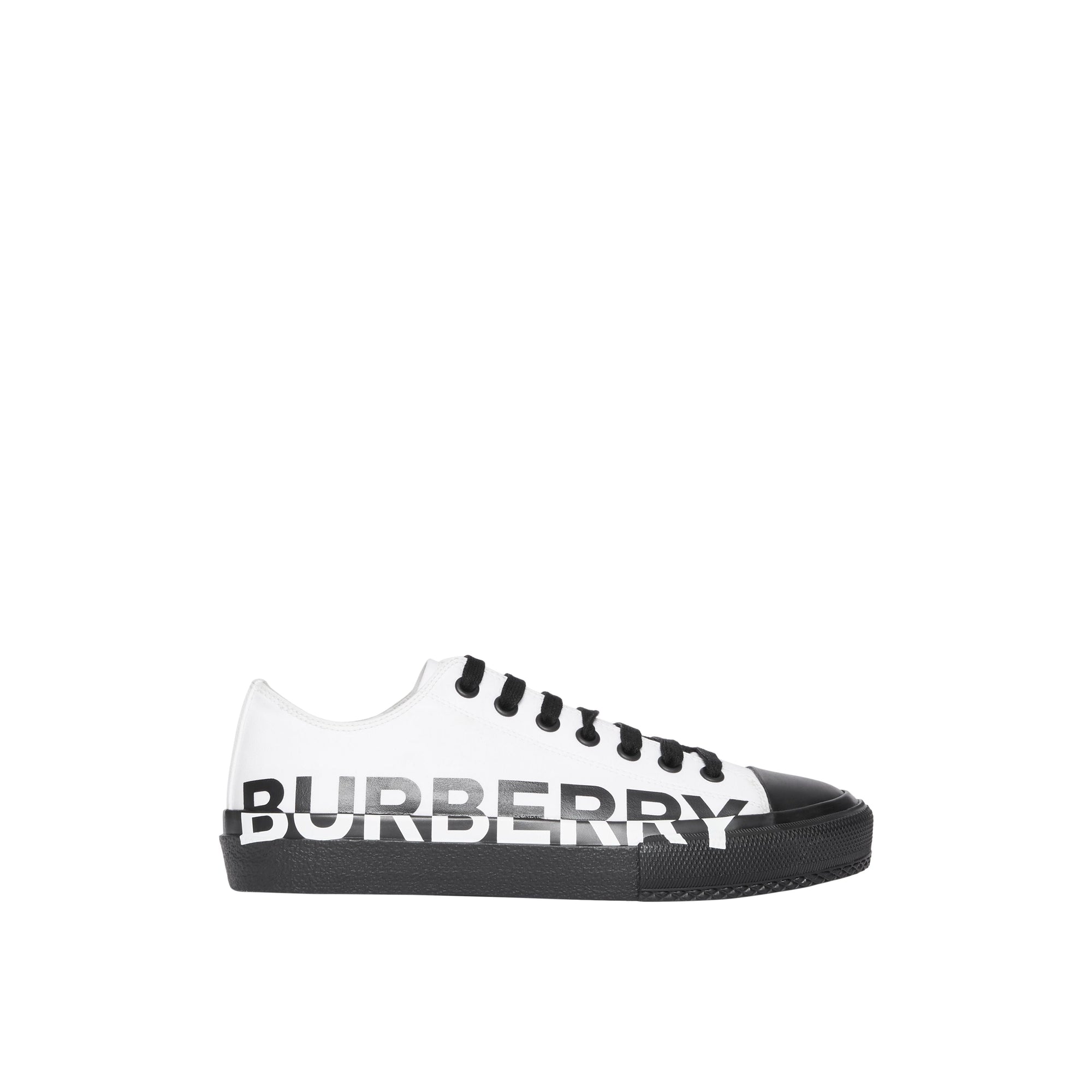 OPTIC WHITE/BLACK Sneakers en gabardine de coton bicolore avec logo