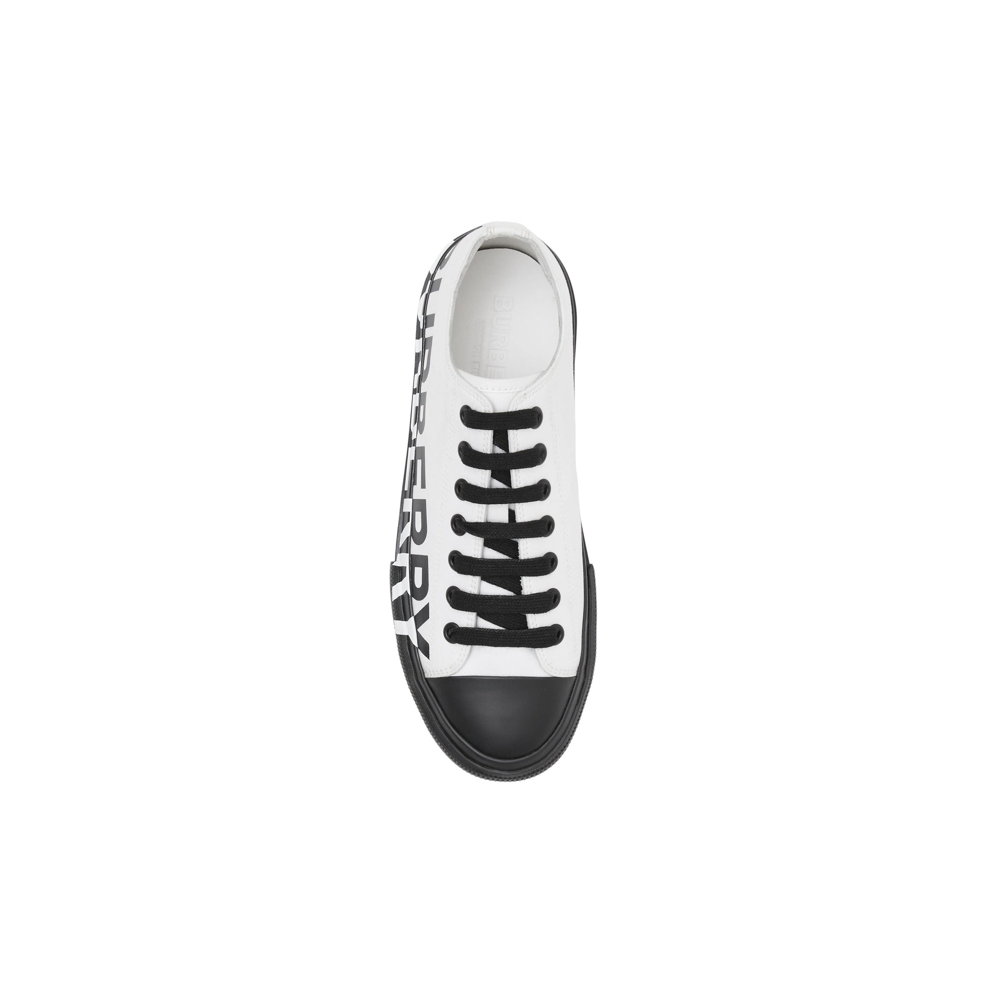 OPTIC WHITE/BLACK Sneakers en gabardine de coton bicolore avec logo