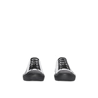 Sneakers en gabardine de coton bicolore avec logo - Blanc optique & noir