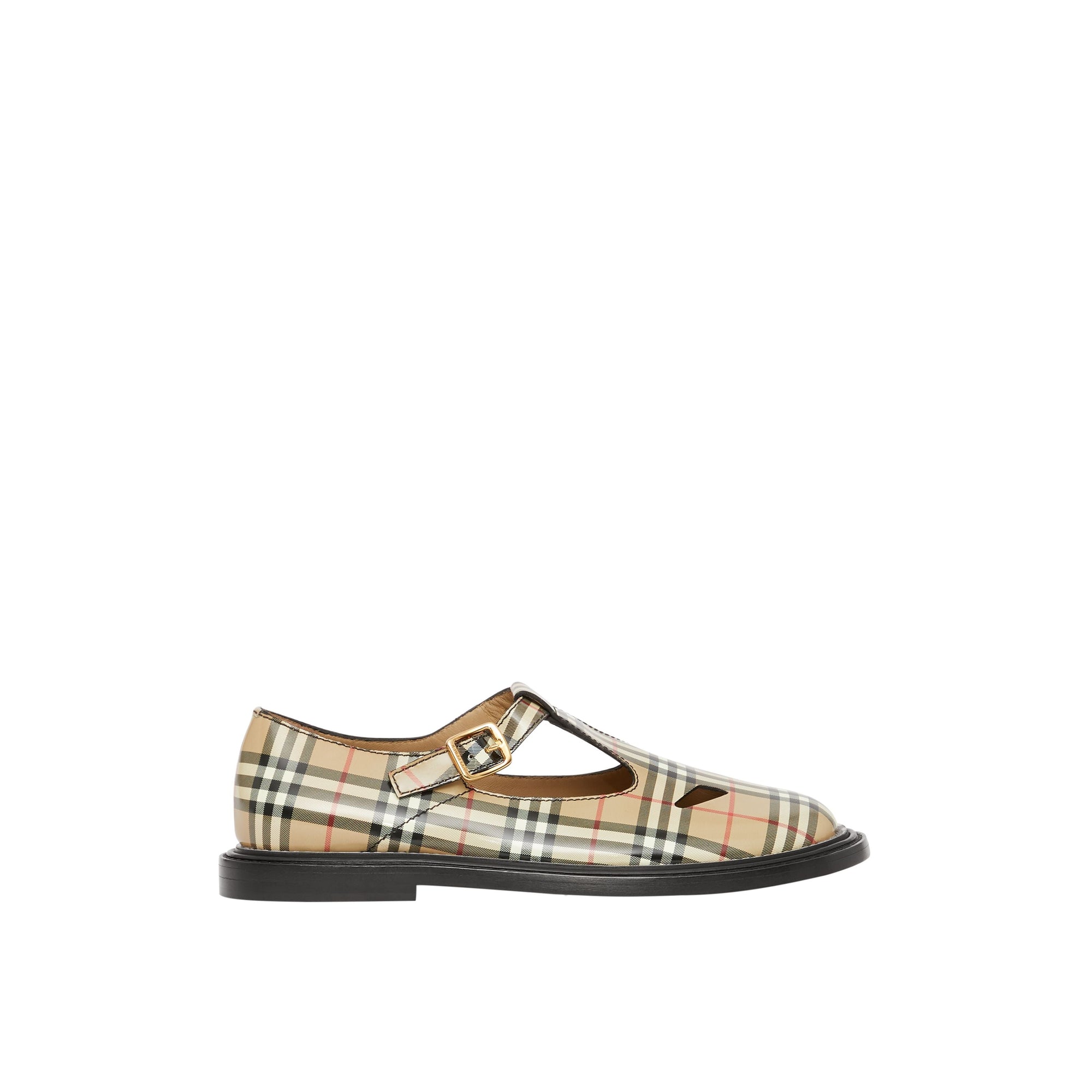 ARCHIVE BEIGE Salomés en cuir Vintage check