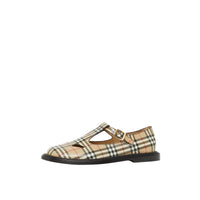 ARCHIVE BEIGE Salomés en cuir Vintage check