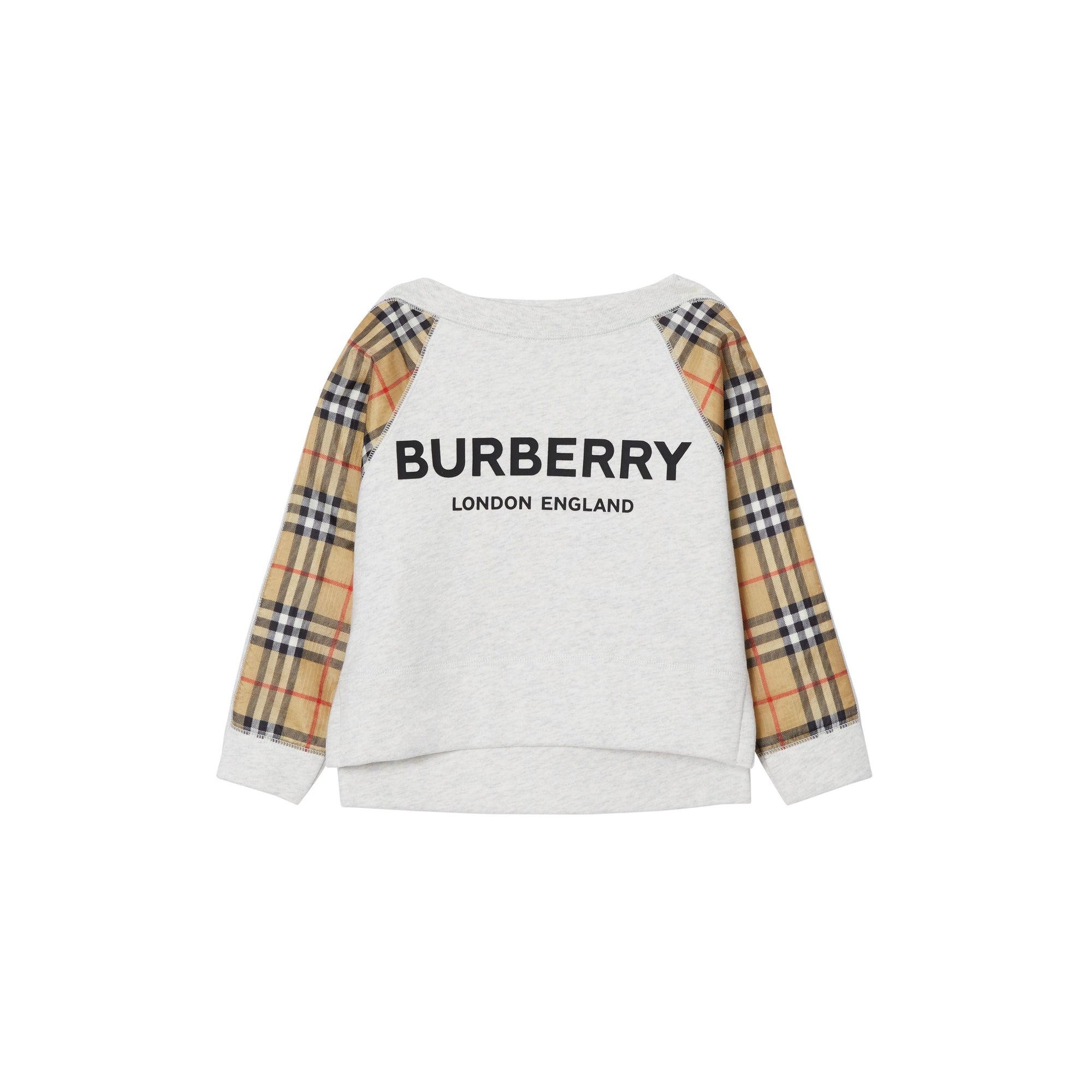 WHITE MELANGE Sweat-shirt en coton avec logo et Vintage check