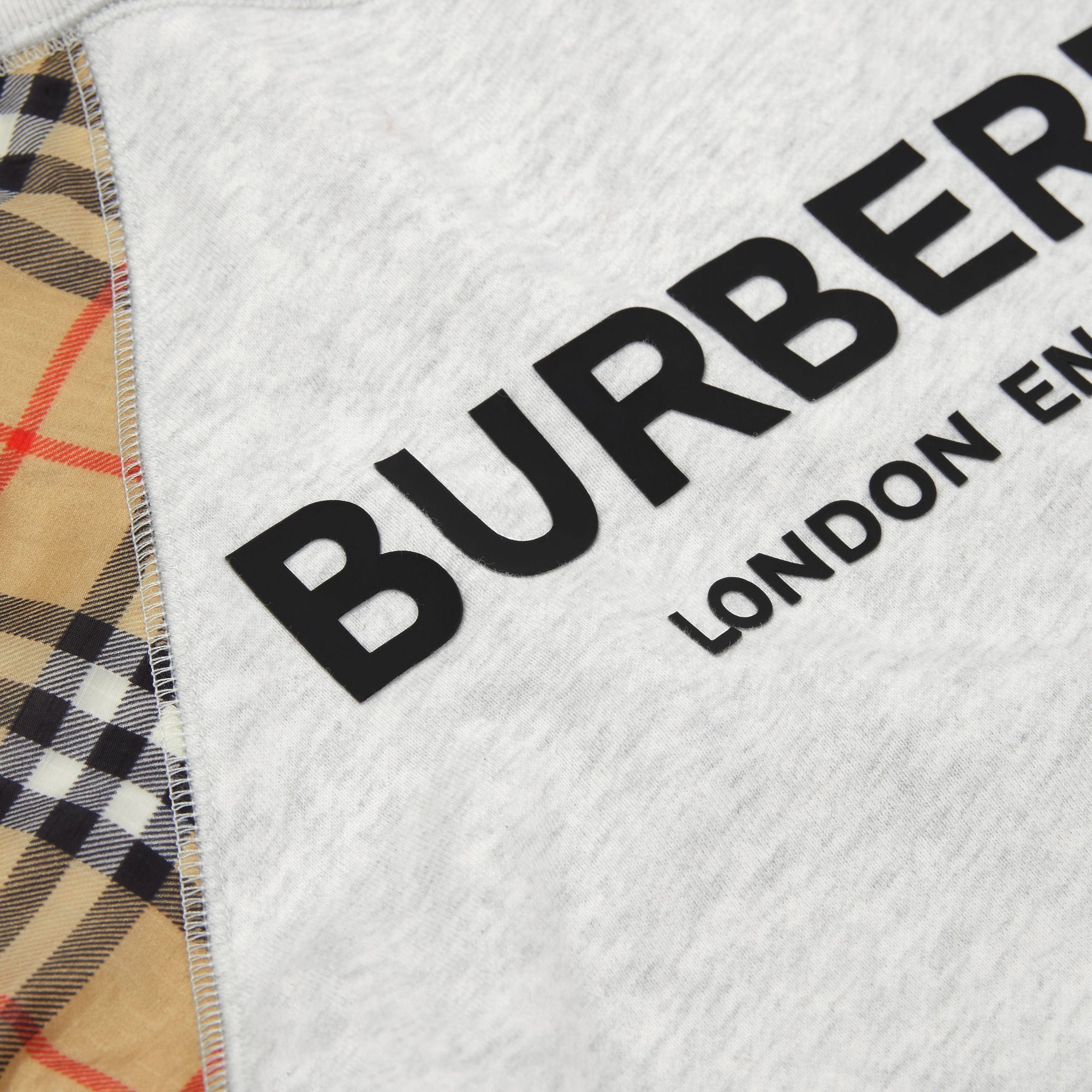 WHITE MELANGE Sweat-shirt en coton avec logo et Vintage check