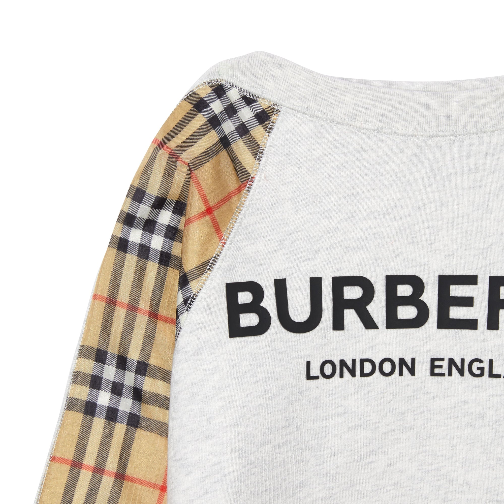 WHITE MELANGE Sweat-shirt en coton avec logo et Vintage check