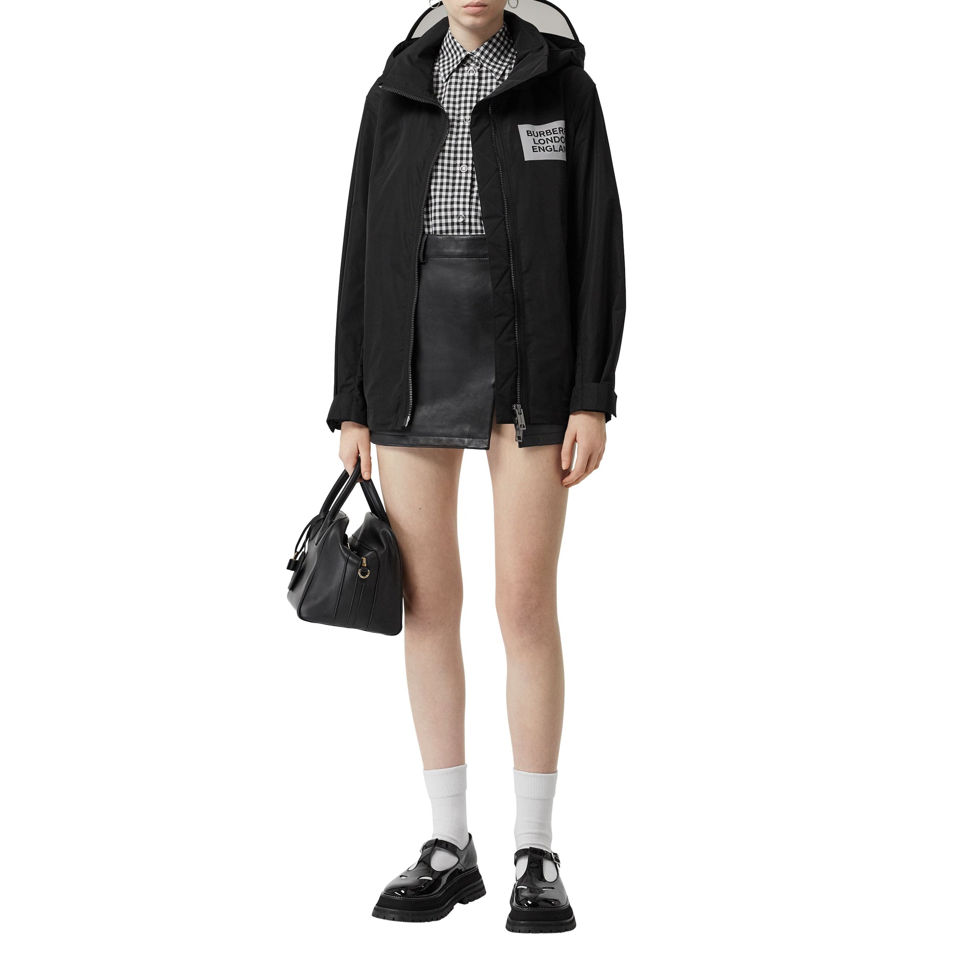 BLACK Veste en taffetas à mémoire de forme avec capuche amovible