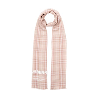 SOFT PEACH Écharpe légère en cachemire à motif Vintage check brodé