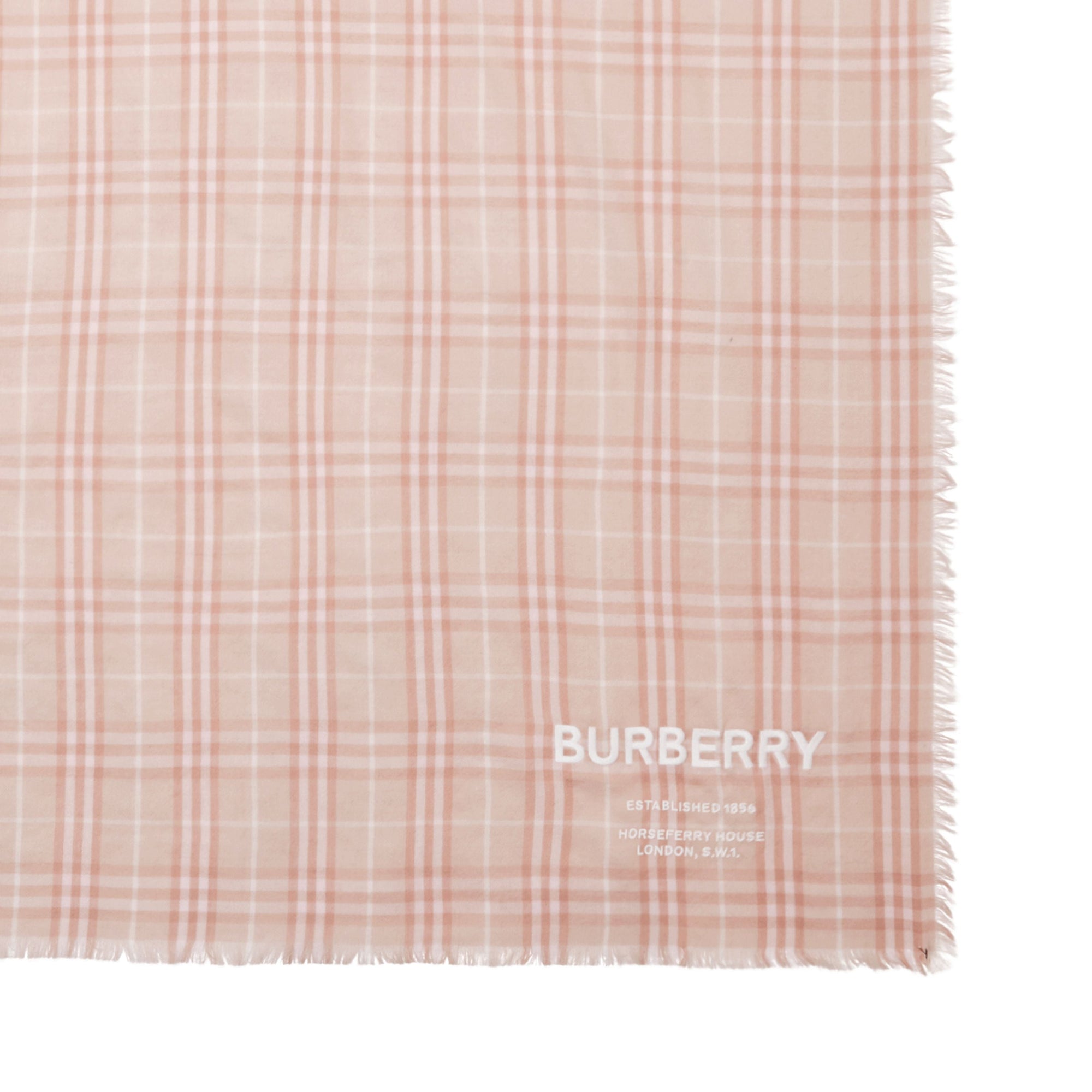 SOFT PEACH Écharpe légère en cachemire à motif Vintage check brodé