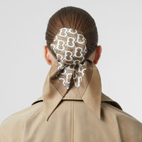 Foulard pour cheveux en soie monogram - Olive pâle
