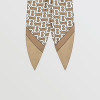 Foulard pour cheveux en soie monogram - Olive pâle