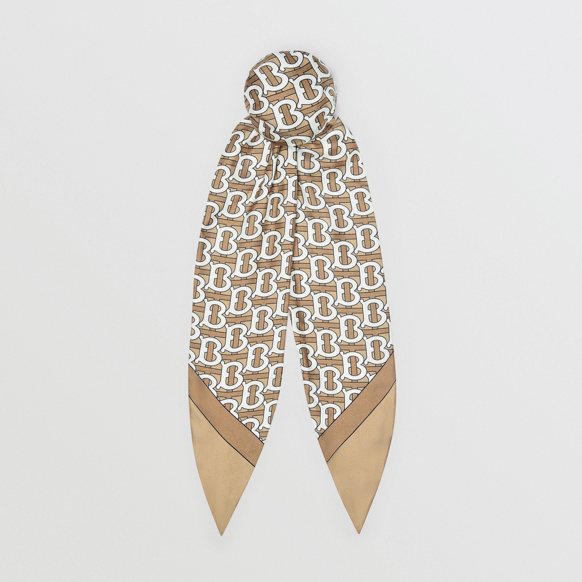 Foulard pour cheveux en soie monogram - Olive pâle