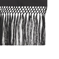 Foulard ultrafin en soie à franges - Noir