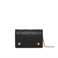 BLACK Porte-cartes en cuir Monogram avec sangle amovible