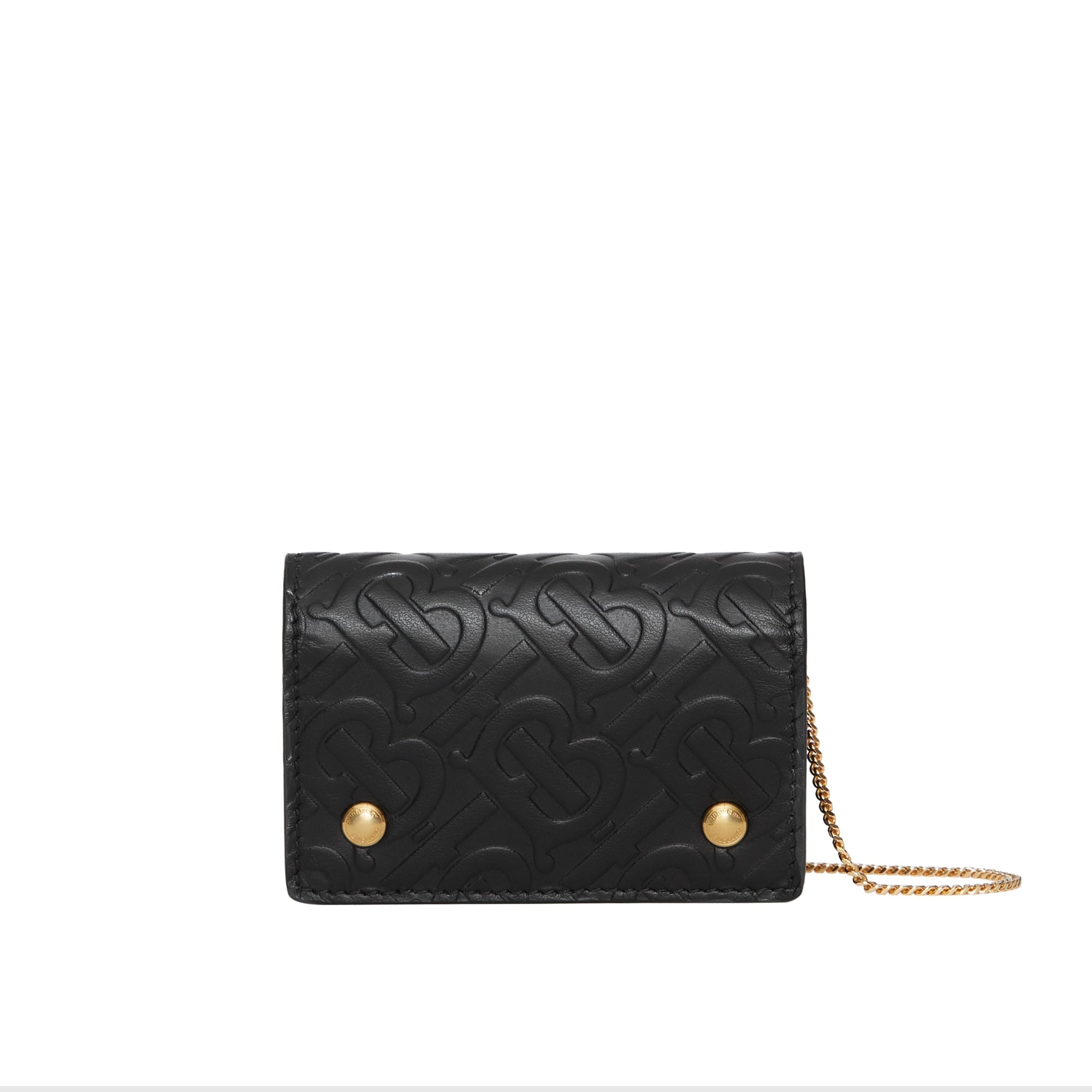 BLACK Porte-cartes en cuir Monogram avec sangle amovible