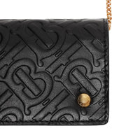 Porte-cartes en cuir monogram avec sangle amovible - Noir