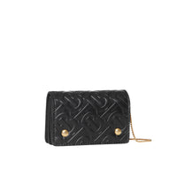 Porte-cartes en cuir monogram avec sangle amovible - Noir