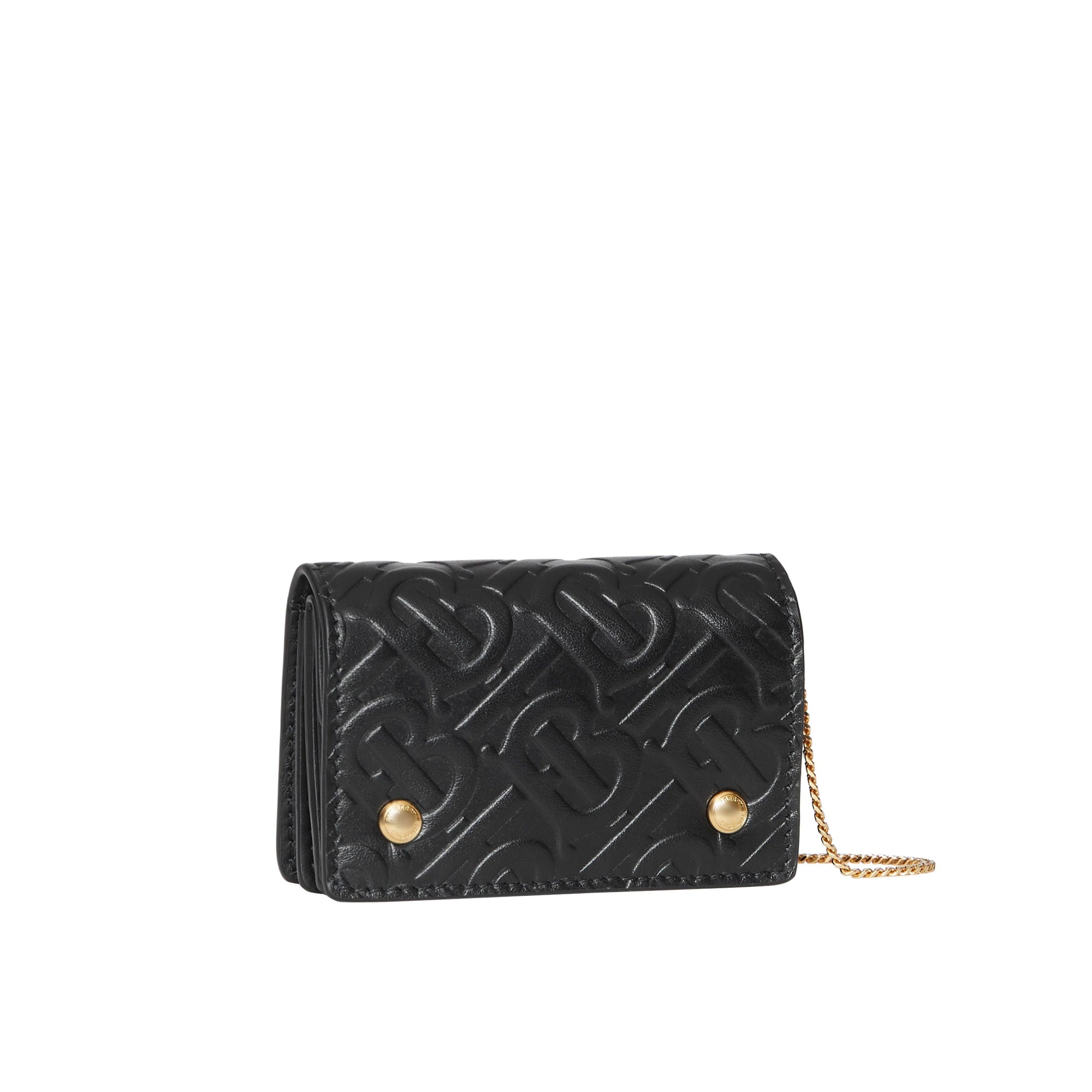BLACK Porte-cartes en cuir Monogram avec sangle amovible