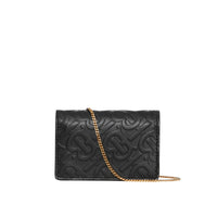 Porte-cartes en cuir Monogram avec sangle amovible - Noir