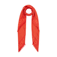 VERMILLION Grand carré de soie et laine en jacquard Monogram