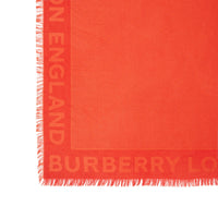 VERMILLION Grand carré de soie et laine en jacquard Monogram