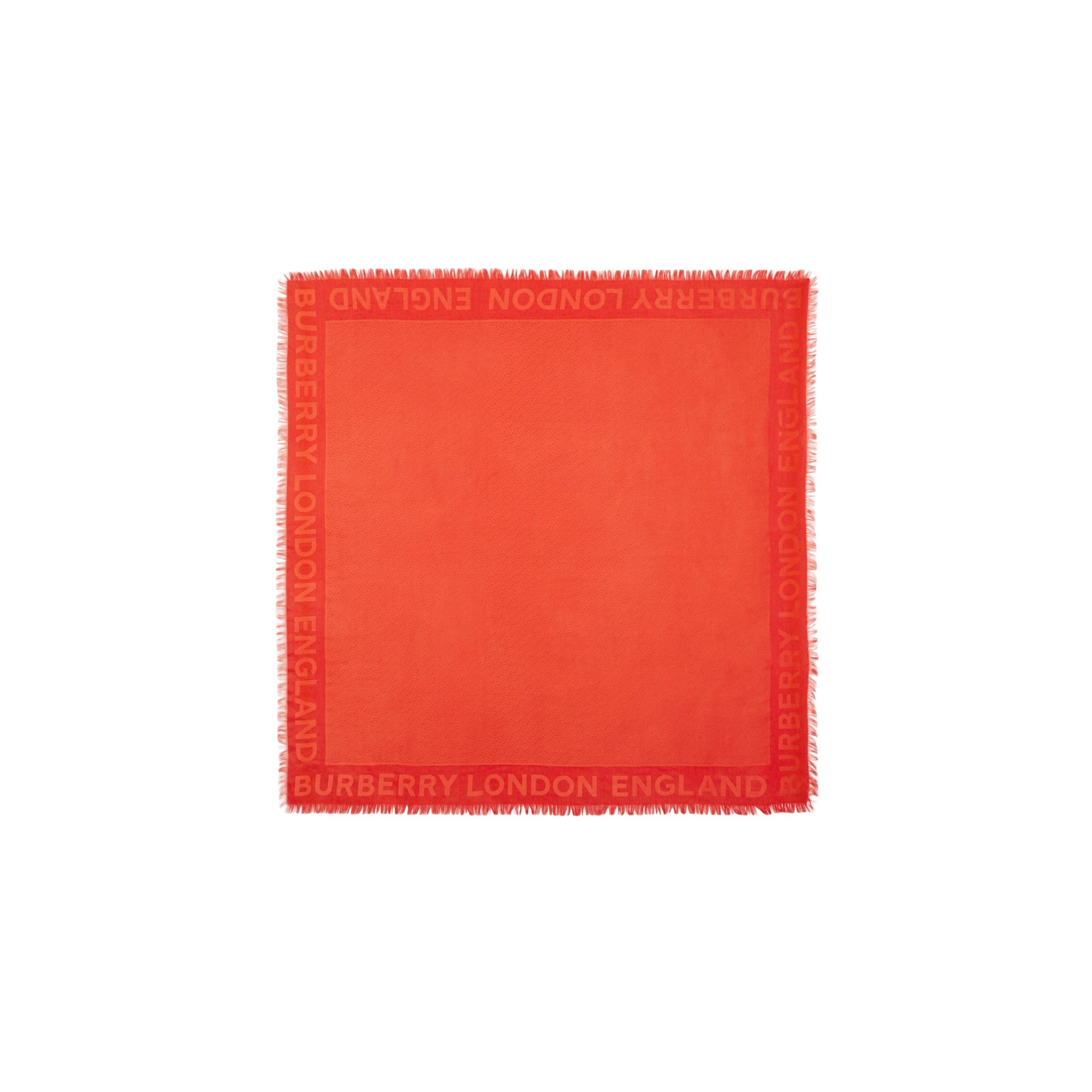 VERMILLION Grand carré de soie et laine en jacquard Monogram