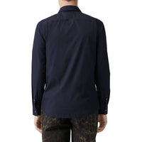 NAVY Chemise en popeline de coton extensible Monogram