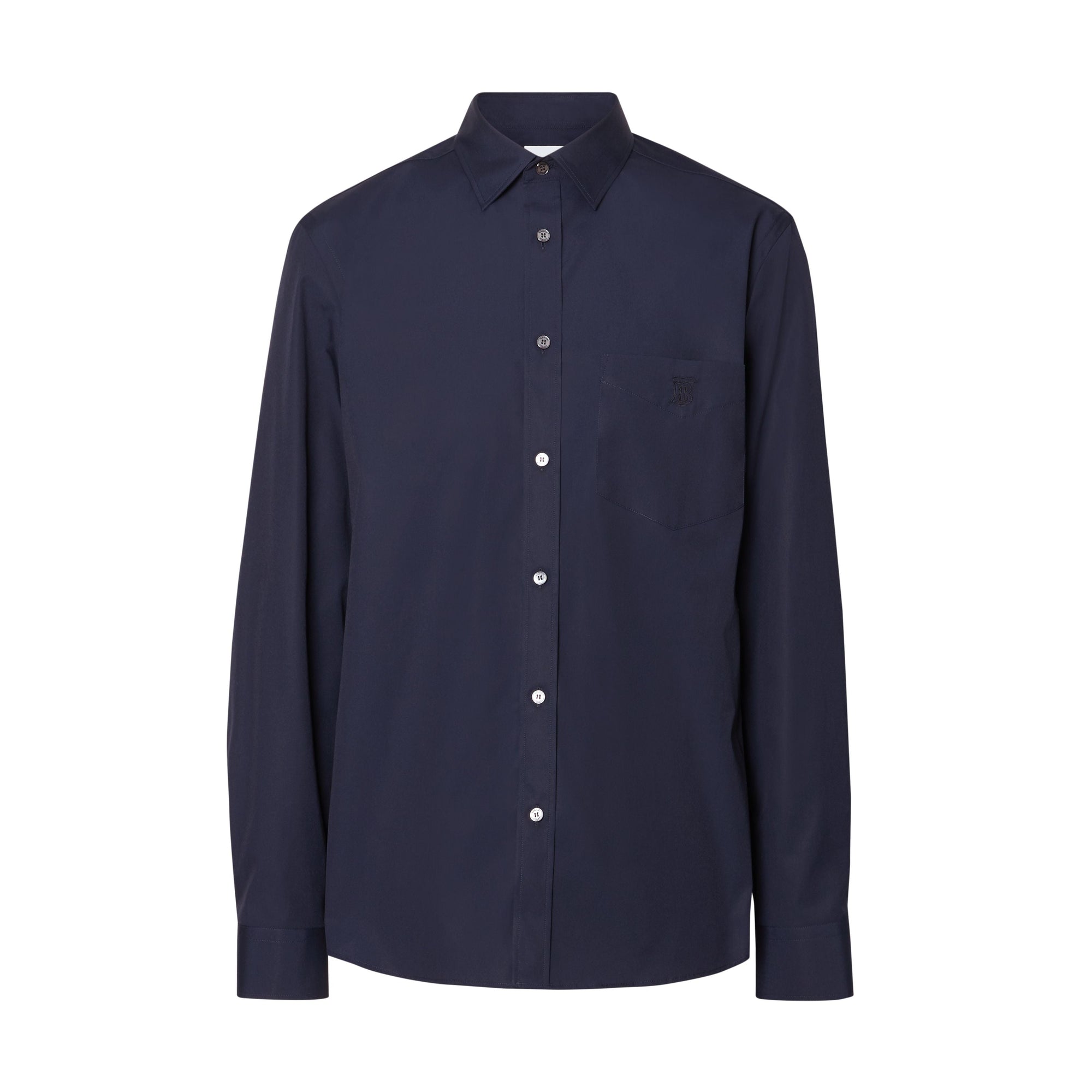 NAVY Chemise en popeline de coton extensible Monogram