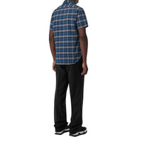 STEEL BLUE IP CHK Chemise à manches courtes en coton check extensible