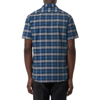 STEEL BLUE IP CHK Chemise à manches courtes en coton check extensible