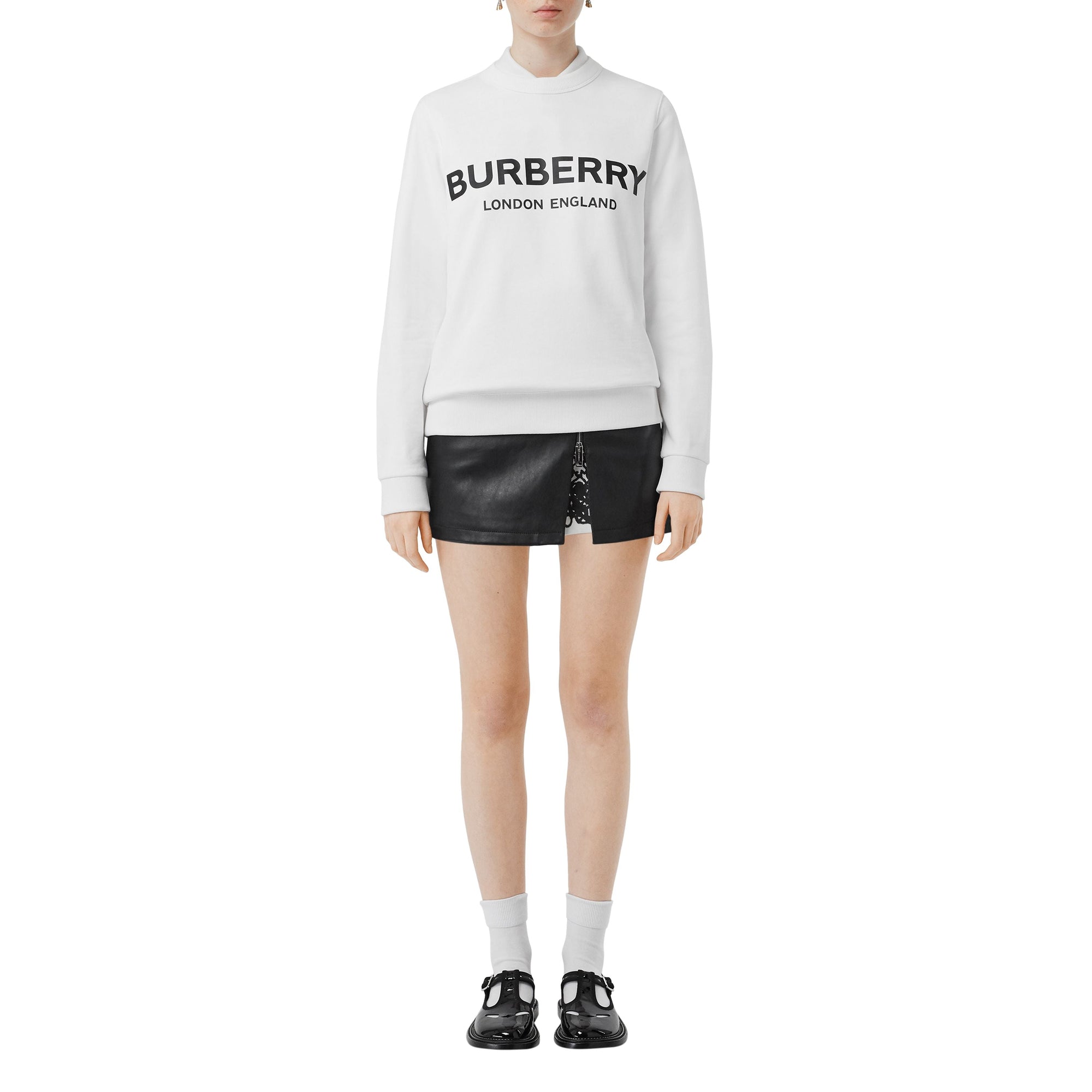 WHITE Sweat-shirt en coton avec logo