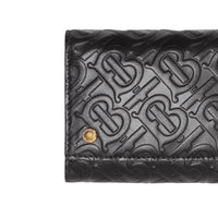 Petit portefeuille à rabat en cuir Monogram - Noir